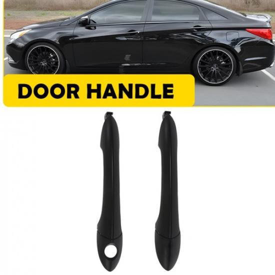 2x Front Rear LH Outside Exterior Door Handle Black Fit Hyundai Sonata 2011-2015