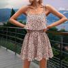 2024 Floral Spaghetti Strap Backless Romper - Women's European & American Style Summer Mini Skirt