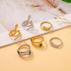 18K Gold Plated Snake-Shape Open Ring In Titanium Steel - Trendy, Cool, Light Luxury Finger Ring for Women In European American Style