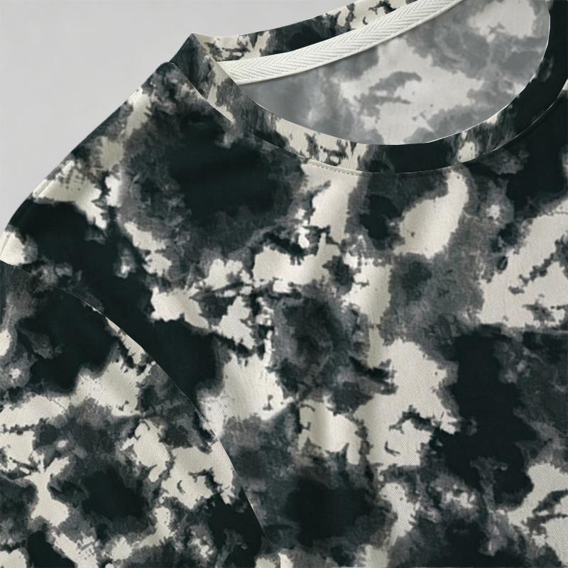 Tie-Dye Cotton Basic Top: Relaxed Fit, Comfy & Versatile, Ideal for Daily Casual or Park Walks