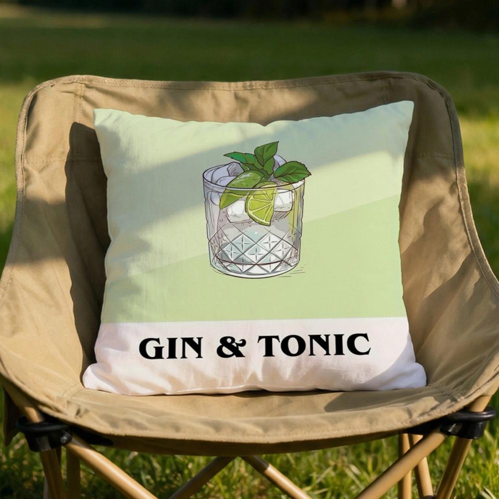 Federa Cuscino Artistica Cocktail Gin Tonic Morbida Reversibile Resistente Copricuscino Uso Multi-Scena per Casa Auto Comfort Quotidiano