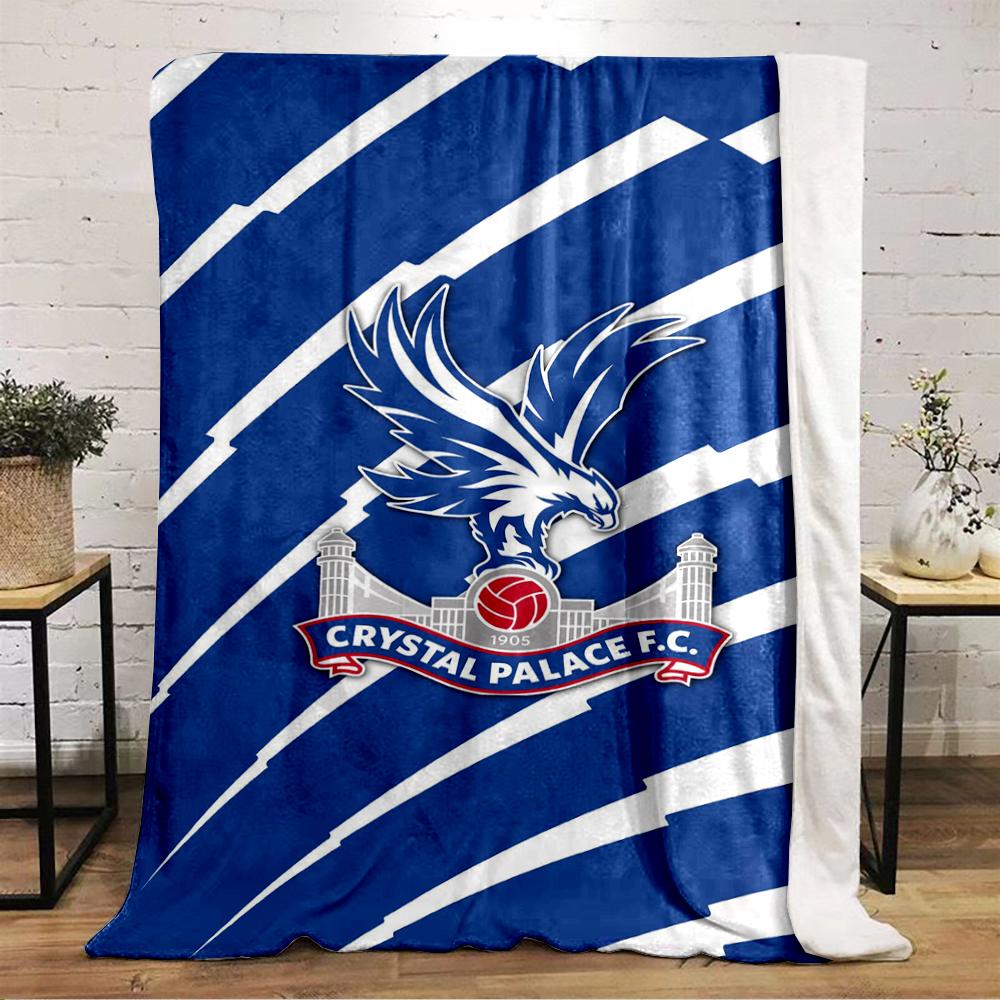 Crystal Palace F.C. Logo Blue Design Warm Blanket Flannel Blanket for Bedroom, Living Room, Sofa, and Nap
