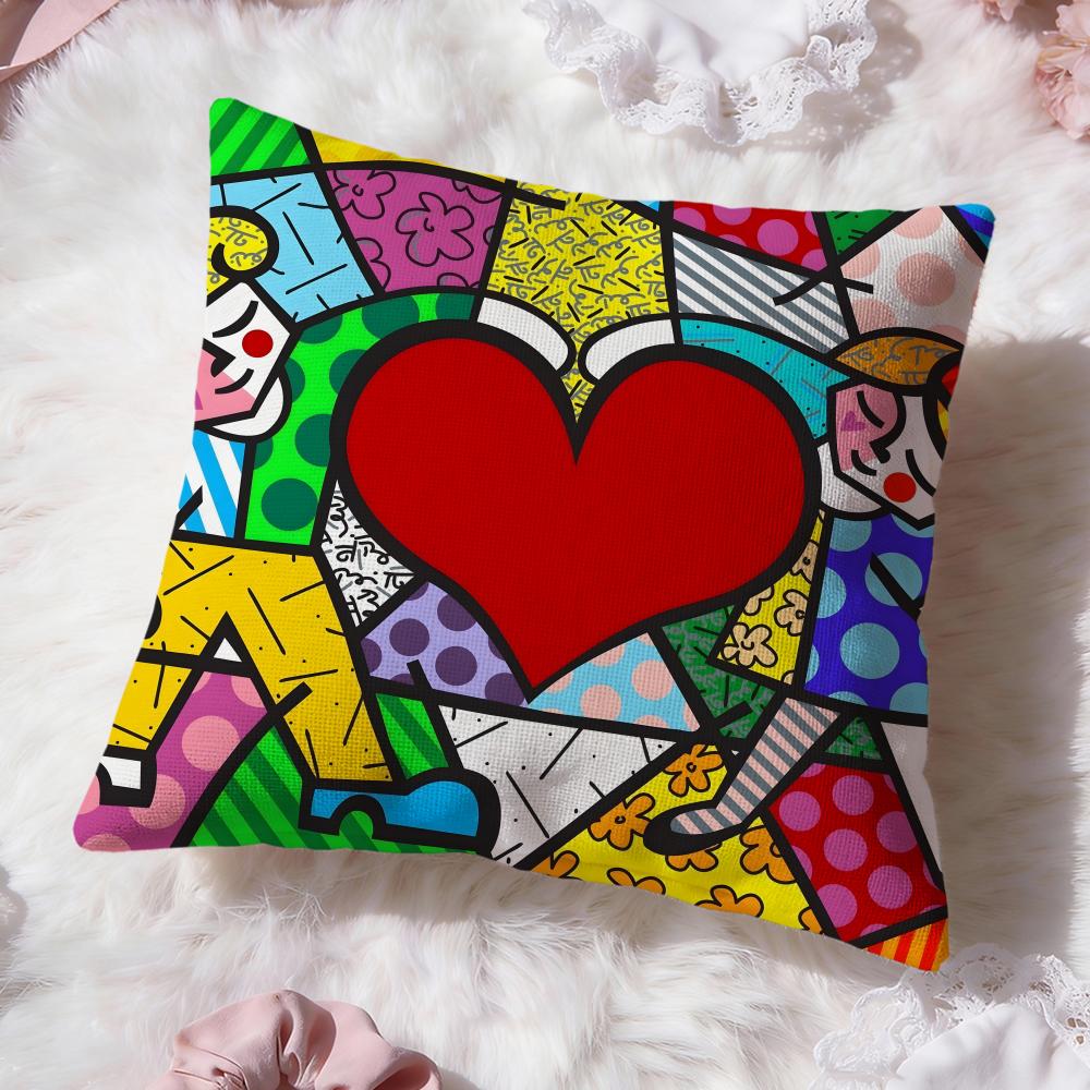 B-Britto Art Design Kissenbezug Premium Komfort Wendbarer Kissenbezug -Zwei in Einem Design für Jedes Zimmer & Autoinnenraum