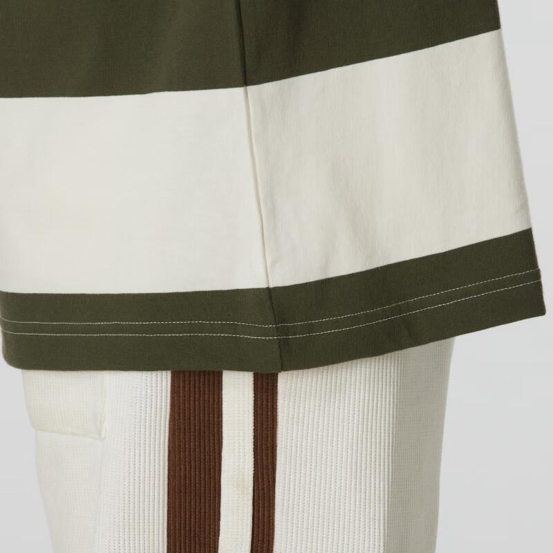 PUMA Fashion Casual Color Block Striped Long Sleeve T-Shirt Unisex Tops White Green 630969-87