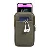 Nylon Mobile Phone Waist Bag with Double Zippers for Men