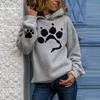 Bear Claw Print Long Sleeve Hoodie Bear Claw Print Long Sleeves Women's Hoodie