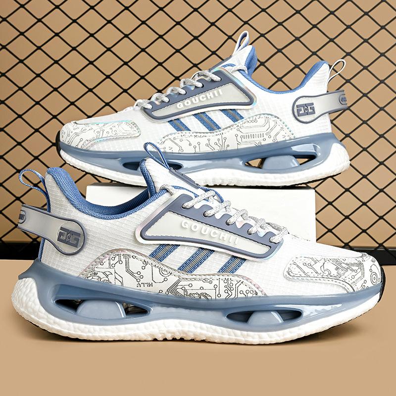 Große Größe Paare atmungsaktive Herrenschuhe Mesh Freizeitsportschuhe Popcorn Teenager Laufschuhe Daddy-Schuhe