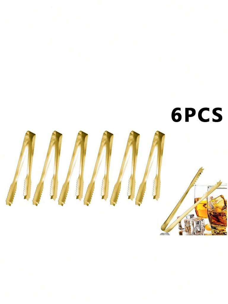 6/12pcs Stainless Steel Ice Tongs, Food Tongs, Sugar Tongs, Suitable for Afternoon Tea, Coffee Bar, Dessert, Party