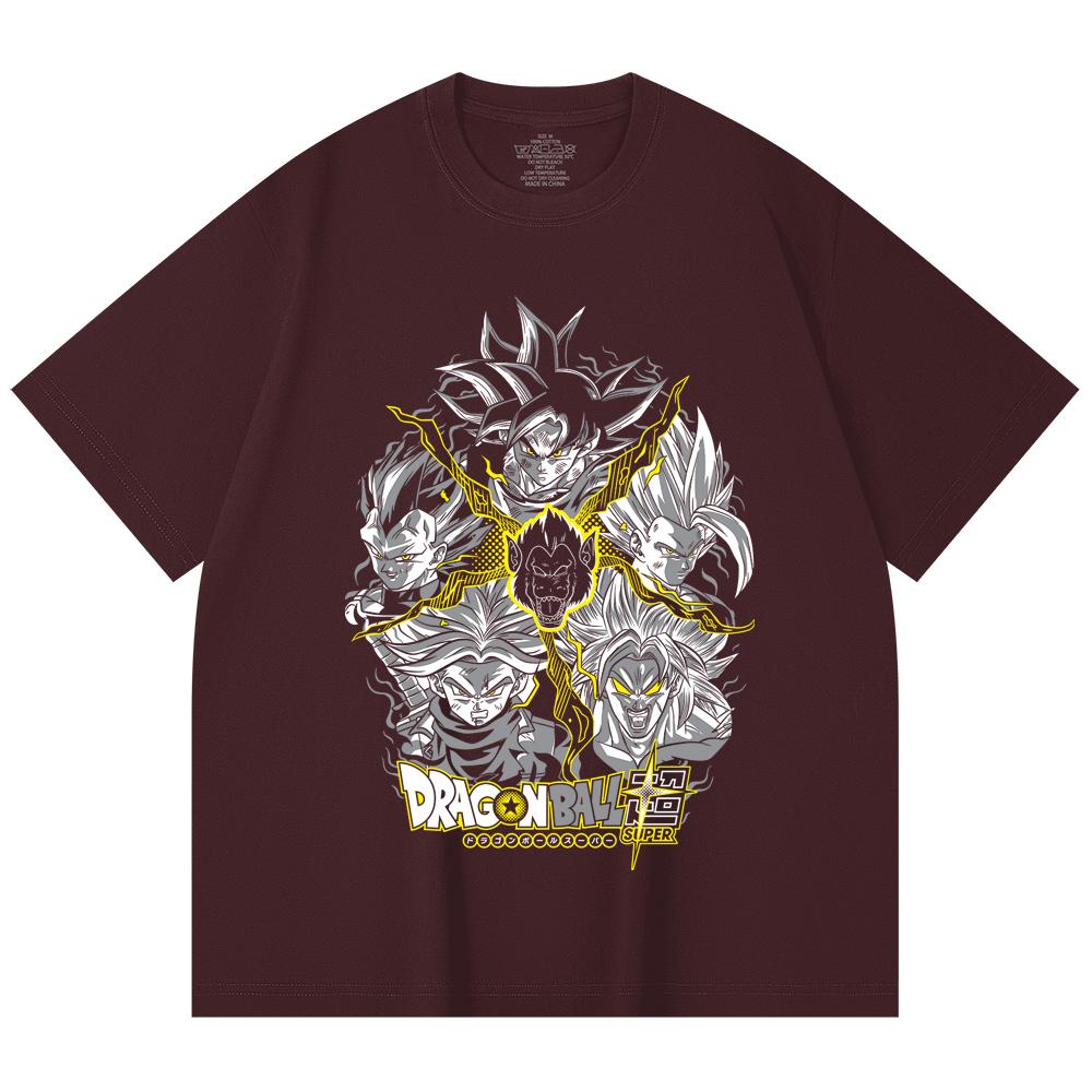 230 Gsm 100% Cotton Dragon Ball V49 Super Saiyan Print Unisex Heavy Cotton T Shirt