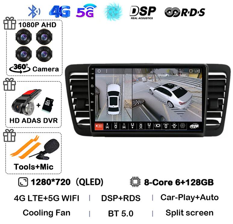 Android 14 Auto Carplay 4G+WiFi For Subaru Outback 3 Legacy 4 2003-2009 Car Radio Multimedia Video Player GPS 2din DVD Head Unit