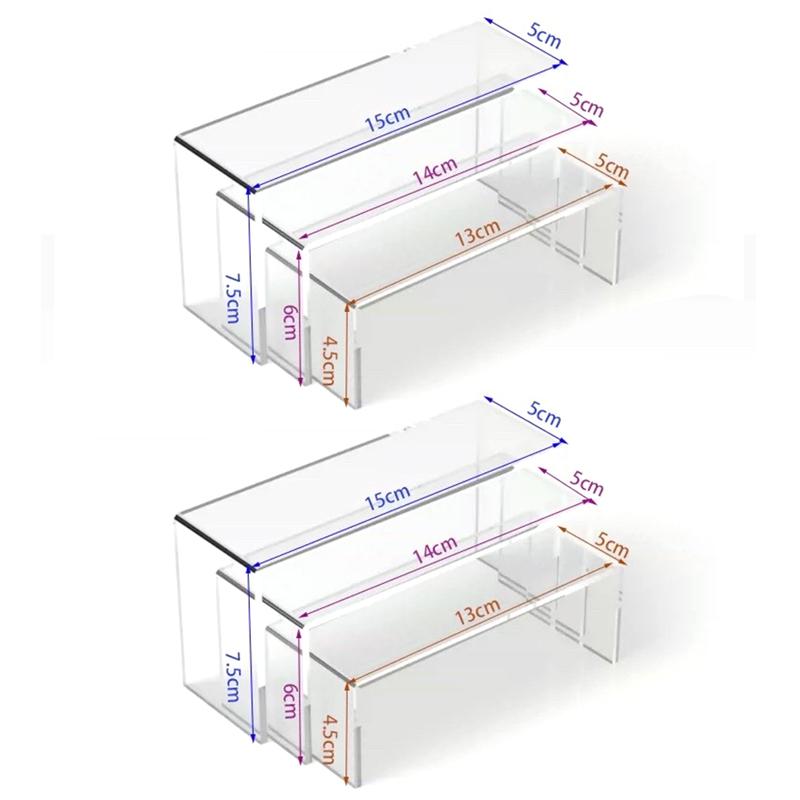 Clear Acrylic Riser Display Stand Jewelry Display Riser Shelf Showcase for Figures Store,Cupcake,Candy Dessert Display Stand