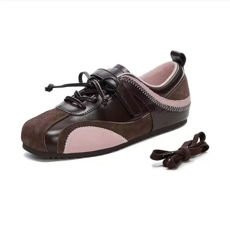 

Новые Студенческие Женские Осенние Универсальные Кроссовки на Плоской Подошве Удобные на Липучке Со Шнуровкой Женские 39 коричневый