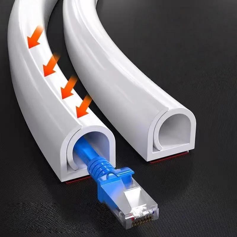 1 roll 3meter/118.11inch self-adhesive electrical conduit cable protector,PVC cable channel,concealed cable tray 118.11inch
