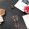 Eastern European style handmade retro fringed long necklace light luxury simple sweater chain crystal pendant versatile accessories