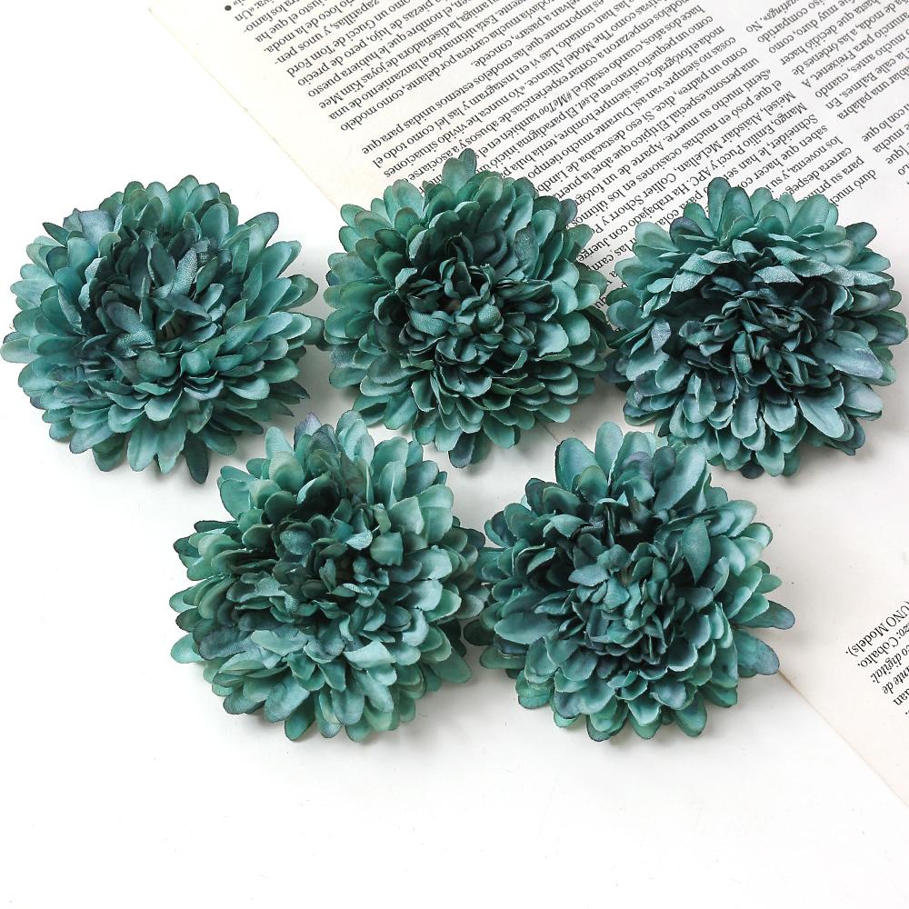 5Pcs Silk Artificial Flowers 7cm Dahlias 10 Colors Garland Accessories Home Decor Wedding Decoration Wall Hanging Garden DIY