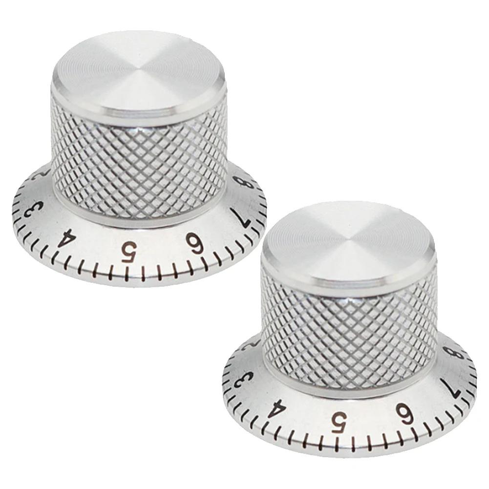 

Guitar Knob Aluminum Knob Sound Adjustment 17mm Top Diameter 25mm Bottom Diameter 6MM Hole Compatibility Enhanced Grip Design серебряный