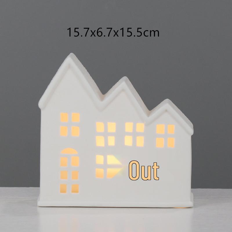 

Скандинавский керамический светодиодный подсвечник в форме домика - Маленькие рождественские атмосферные ночники-украшения