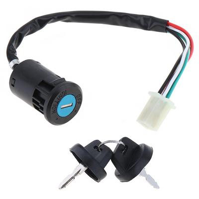 4 Wires Universal 2 Ignition Keys Start Switch Door Lock Key Motorcycle Accessories for ATV Go Kart Scrambling