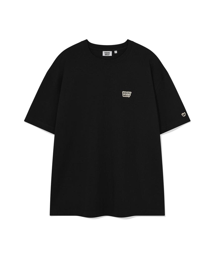 WACKY WILLY Small Typo Short Sleeve T-Shirt Black