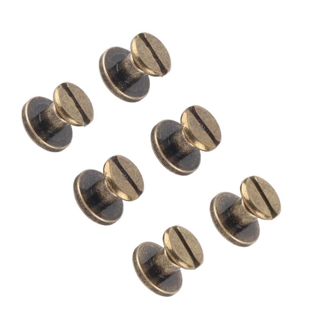 20pcs Flat Head Copper Brass Screws Nuts Nails Rivets Leather Cap Accessory