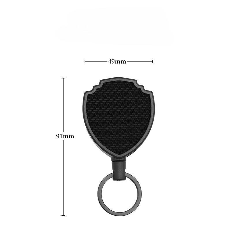 1 Piece High Elasticy Retractable Key Holder for Men Fashion Black Color Durable Keychain Organizer for Keys Office Supplies
