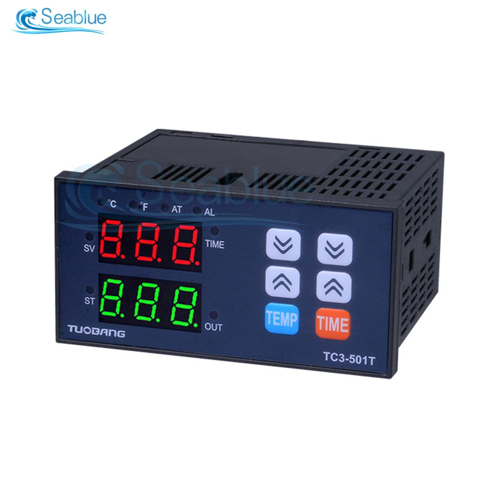 TC3-501T Multifunctional Digital Display Temperature Controller AC 110V 220V High-precision Temperature Controller Timer 0~300 ℃