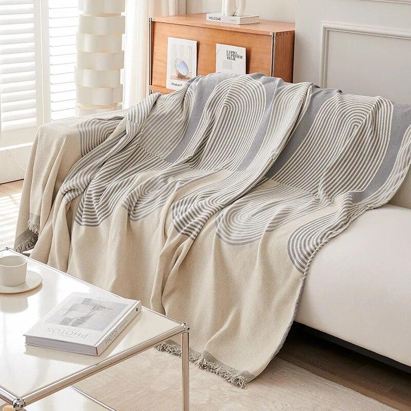Chenille Sofa Cover Cloth Towel Throw Blankets Outdoor Camping Picnic Large Blanket Leisure Relax Beach Towel Tassels Travel Rug