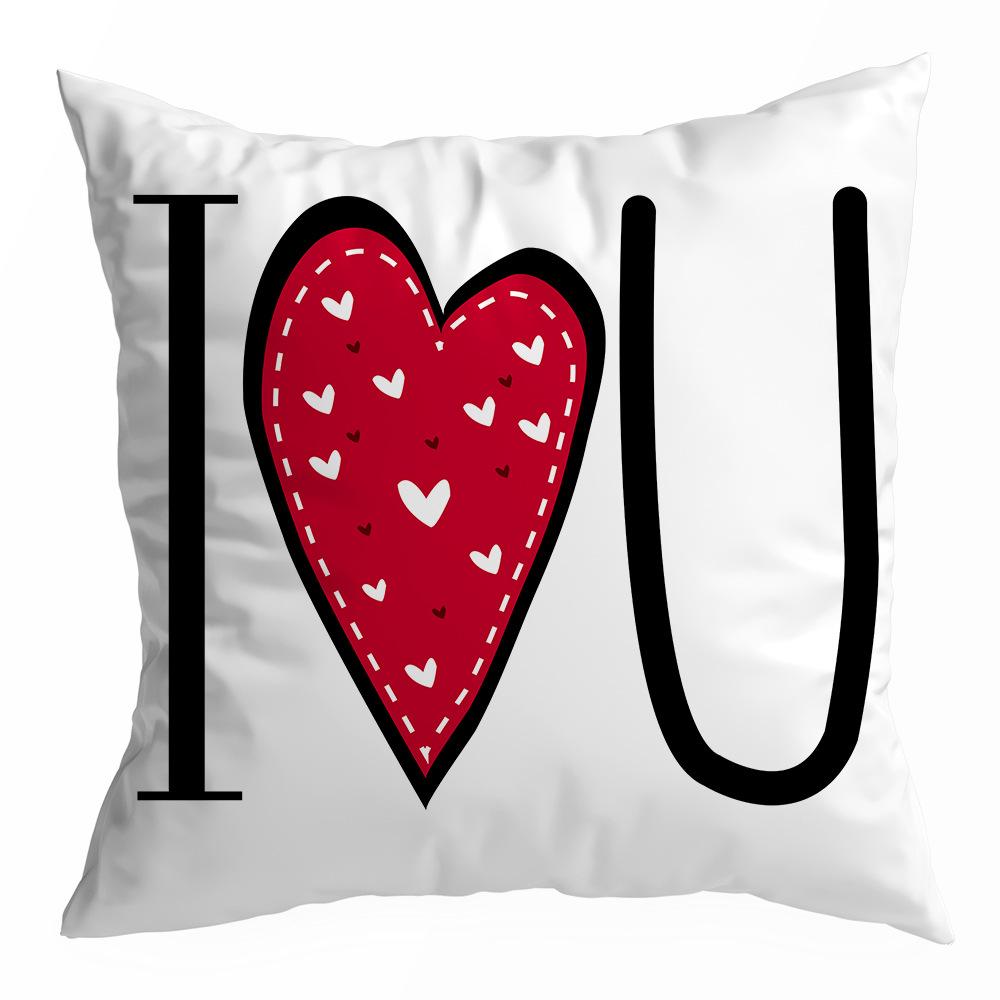 

Наволочка на День святого Валентина, Бархат персиковая кожа , Принт сердце , Домашний текстиль, Наволочка на диванную подушку, Подушка для поясницы и спины в машину 45 * 45Cm without pillow core