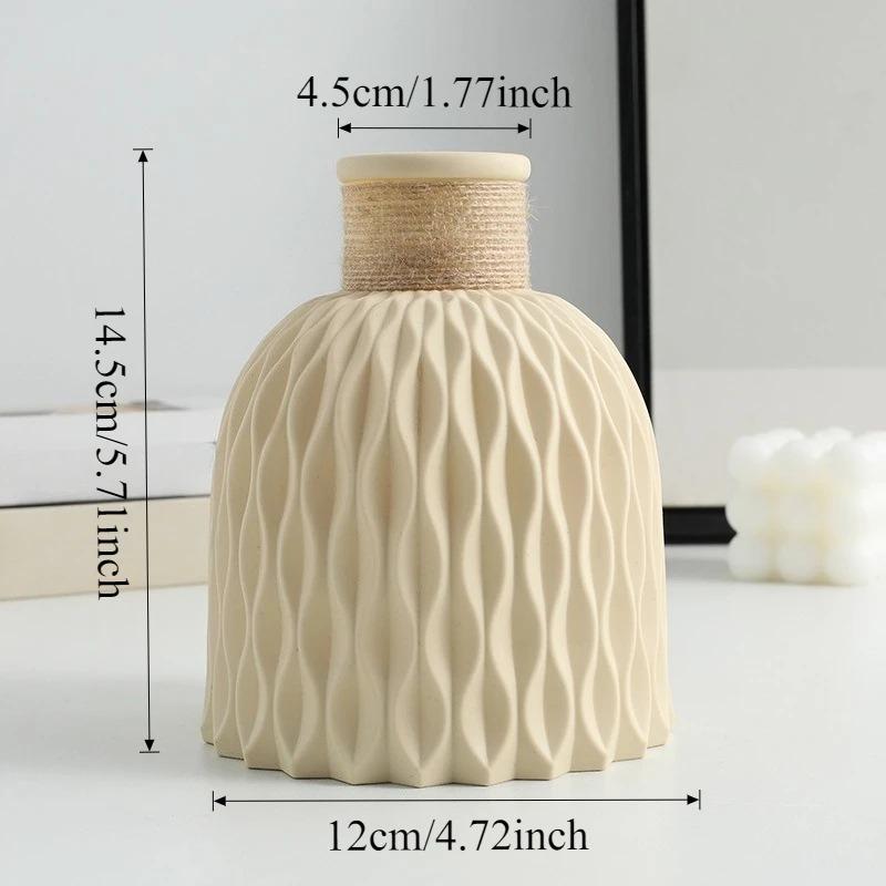 Moderne Plastik-Blumenvase Wasserwellen-Blumentopf 1/2 Stück Körbe Ästhetische Raumdekoration Wohnzimmerdekorationen Ornamente Jarron