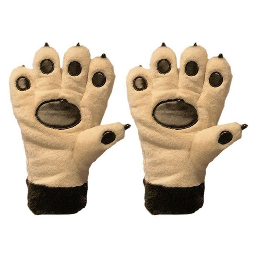 Winter Warm Bear Paw Gloves Soft Fluffy Fleece Gloves Fashion Plush Gloves  for Women Girls