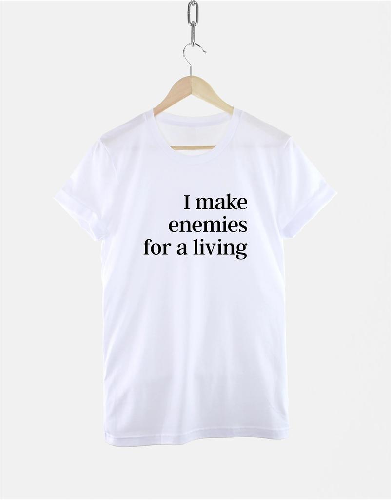 I Make Enemies for A Living TShirt Mens Tracksuit Letter Printed Summer Casual Pullover Round Neck Shortsleeved Sportswear