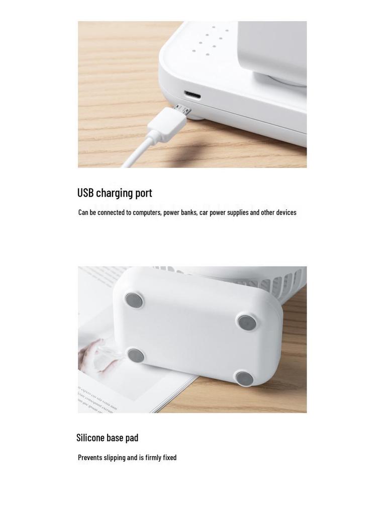 Mini USB Charging Fan with Low Noise, 4000mAh Battery, Ideal for Students and Offices