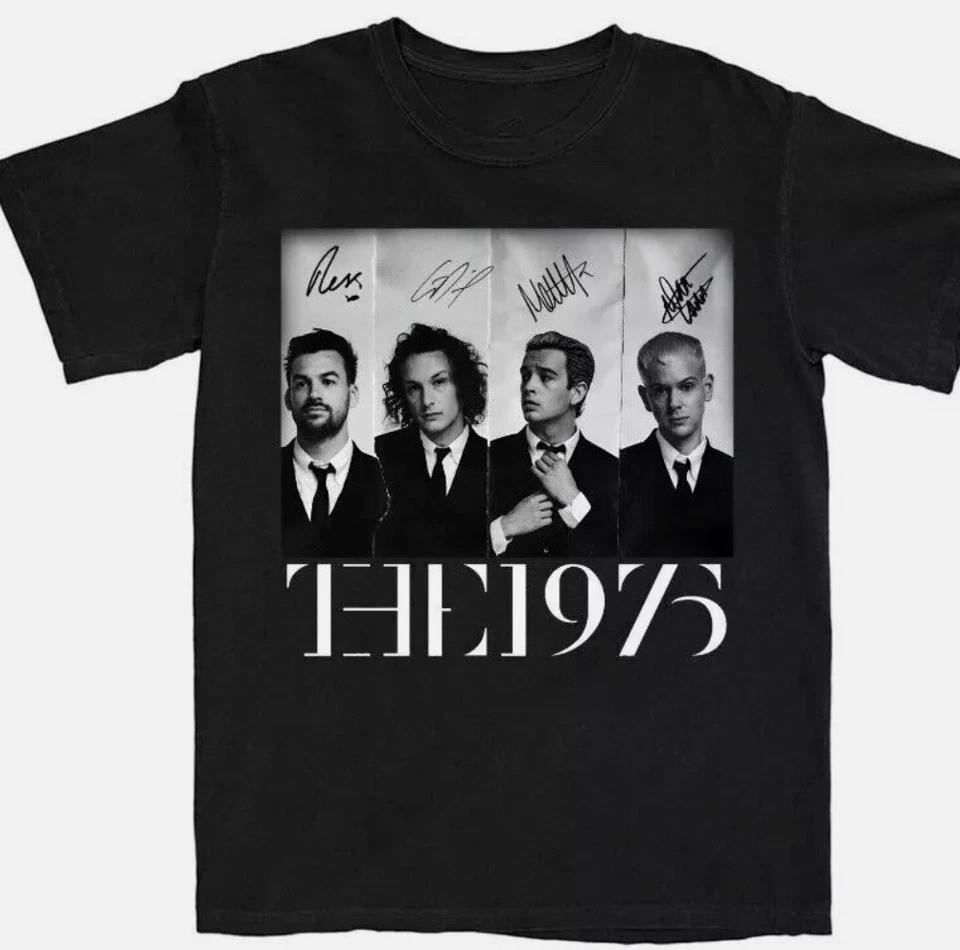 Винтажная черная хлопковая футболка The 1975, все размеры, унисекс, классическая L
