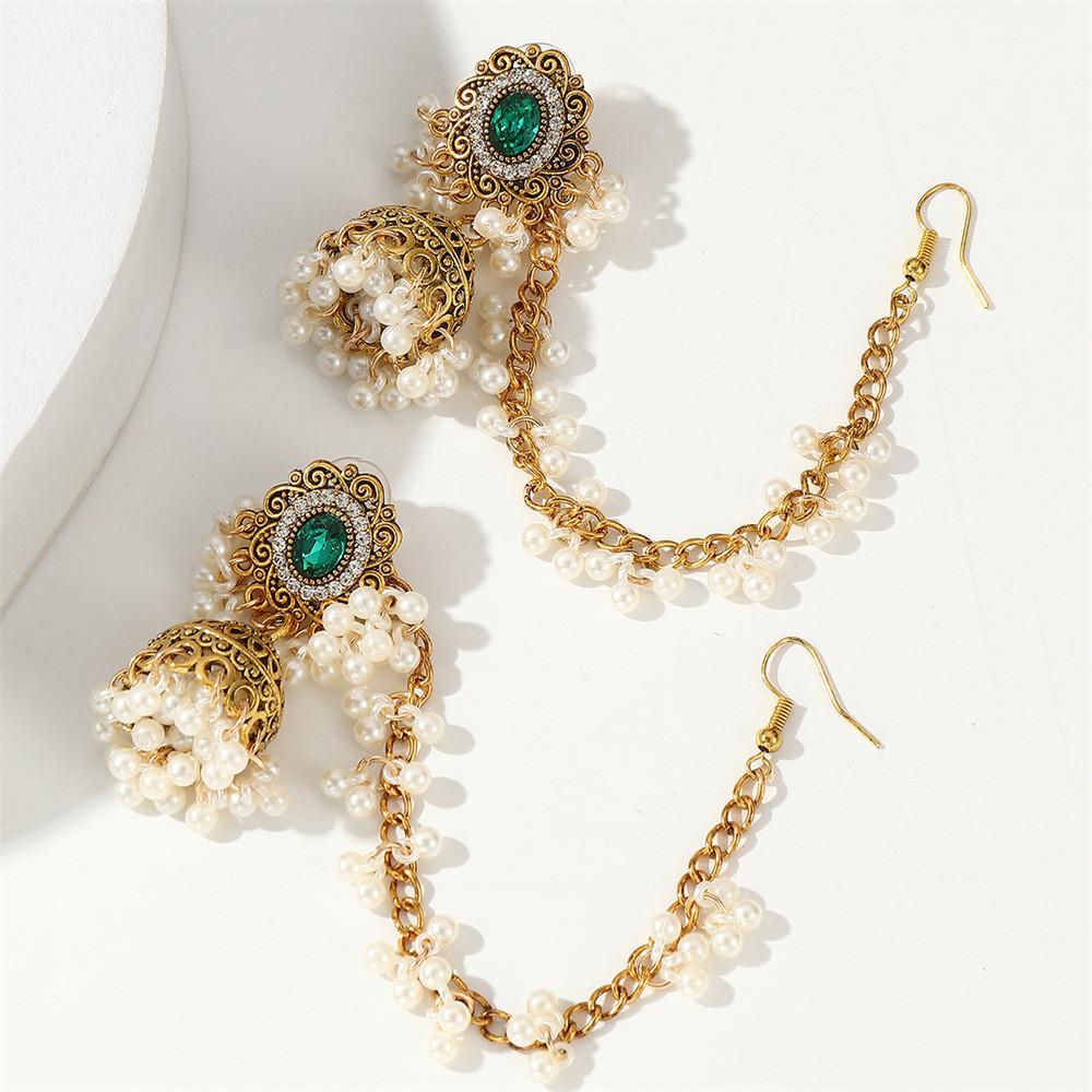 Geometric Metal Ethnic Earrings For Women Fashion Jewelry Summer 2023 зелёный