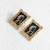 Artistic Portrait Mona Lisa Earrings Geometric Design For Women Fashionable