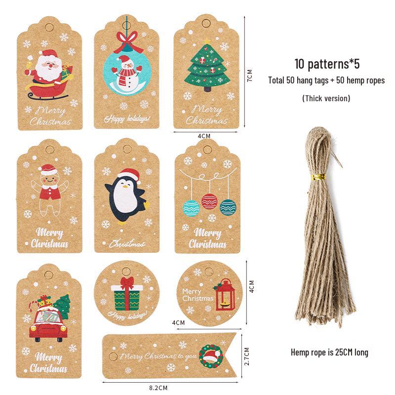 Thickened Santa Claus Christmas Hang Tags - Gift Decoration Cards