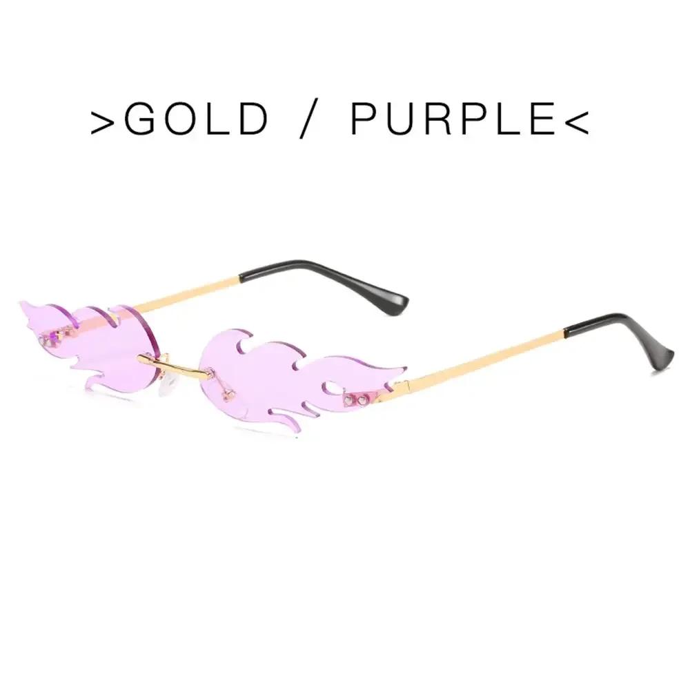 

Women Flame Sunglasses Trendy Rimless Sunglasses Novelty Metal Frame Uv400 Sun Glasses Cosplay Party Streetwear Eyewear