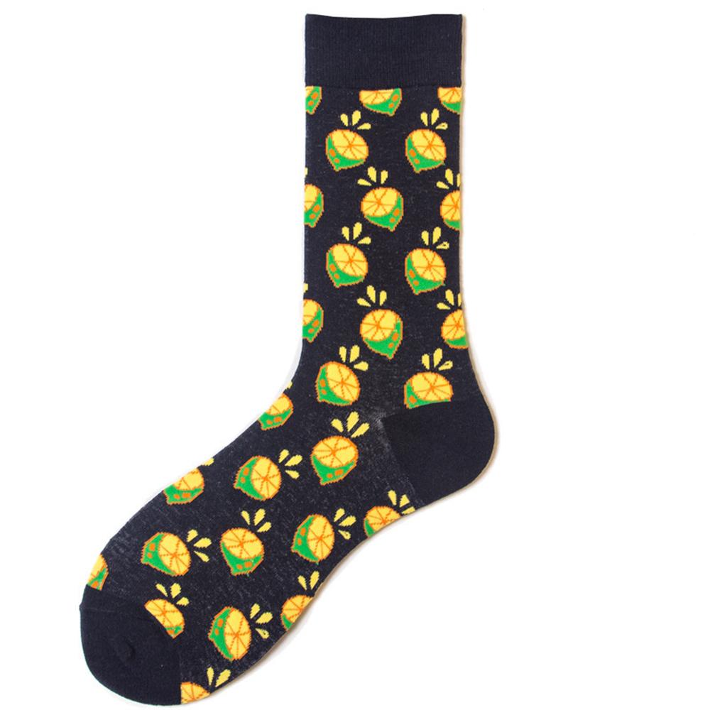 Happy Cherry Lemon Pineapple Strawberry Unisex Fruit Cotton Socks Skateboard Men Fashion Business Hipster Dropship