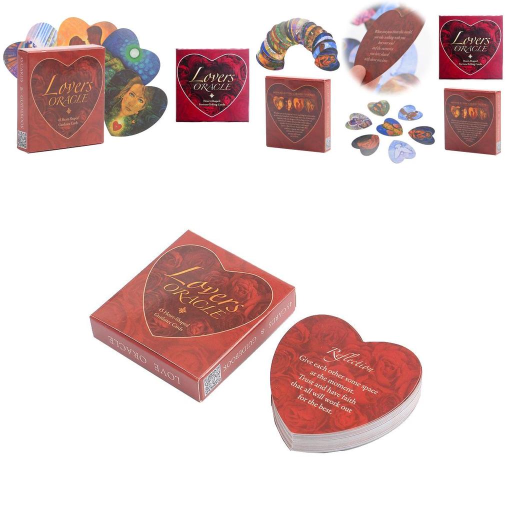 Lovers Oracle Cards Exquisite Heart-shaped Fortune Telling Tarot Deck For Couples