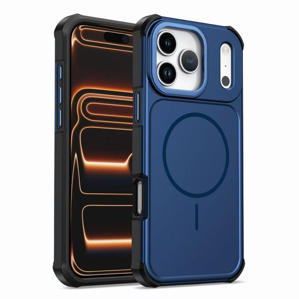 Matte Armor Cover For MagSafe Phone Case For 17 Air 16 17E 16E 15 14 Plus 13 12 11 Pro Max Shockproof Heavy Duty Magnetic