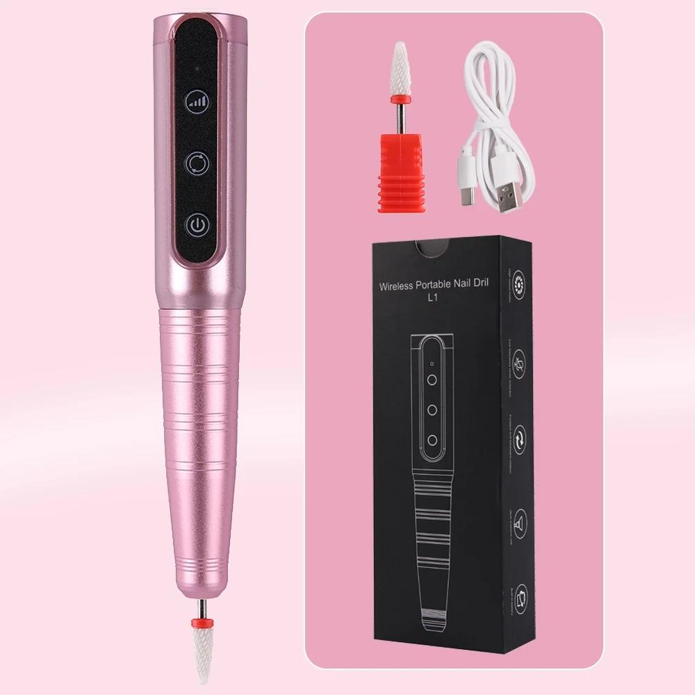 

Беспроводная полировальная ручка для ногтей, перезаряжаемый набор машинки для сверления ногтей с USB-интерфейсом, портативный маникюрный аппарат, салонный инструмент