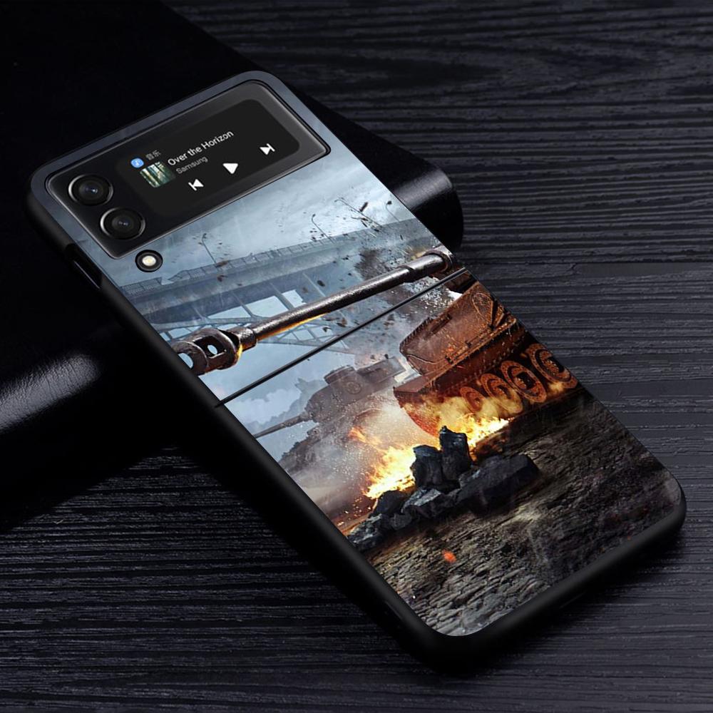 

Чехол для мобильного телефона Tanks Fighter Warship для Samsung Galaxy Z Flip4 Flip3 5G, черный чехол Z Flip 4 3, роскошный жесткий чехол из ПК Zflip3 Samsung Z Flip4 5G