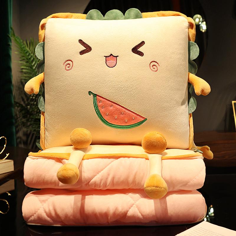 Foldable 2-in-1 Pillow Blanket: Thickened Office Nap, Sofa & Car Cushion