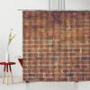 3D Printing Brick Pattern Shower Curtains Set Vintage Stone Brick Wall Polyester Fabric Hanging Curtain Bathroom Curtain Hooks