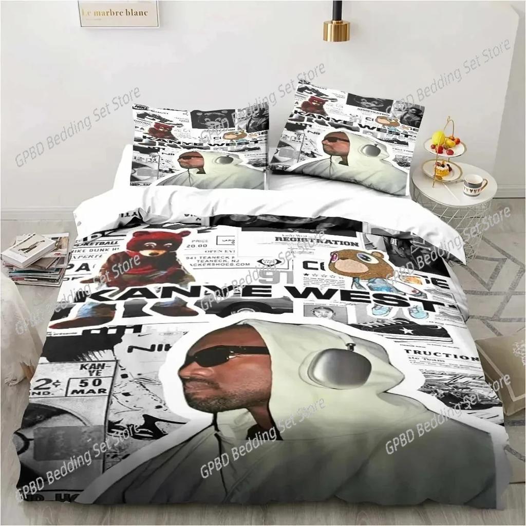 Rapper Kanye West Bedding Set For Bedroom Soft Modern Bedspreads Comefortable Kids Duvet Cover Quilt Cover And Pillowcase