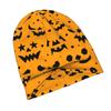 ZLIENSZUS Adult Knit Hat with Orange Pumpkin Faces - 2D Flat Print Fall & Halloween, Fashionable Suitable for Weekend Errands, Meetups, City Wear, Pum