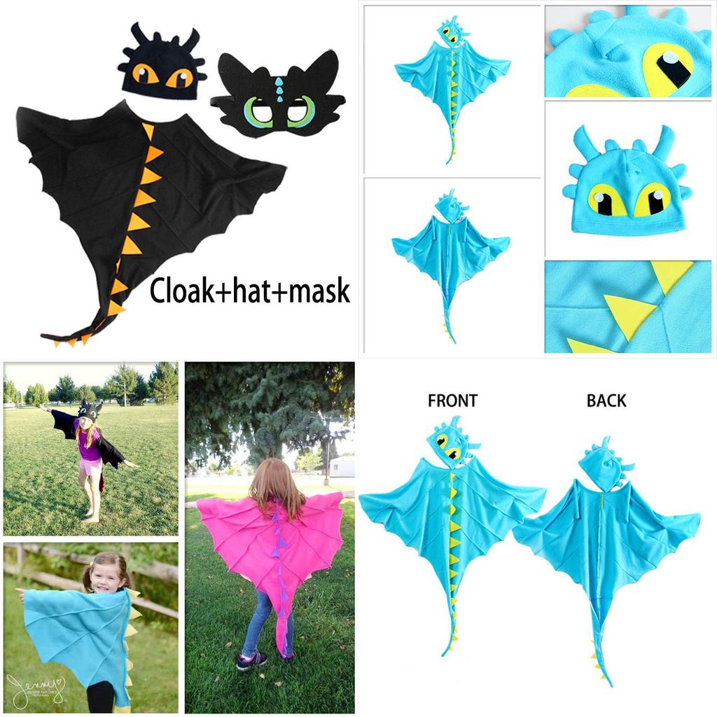 Enchanting Dragon Cloak With Hat Toothless Dragon Costume Cape Perfect For Anime Cosplay