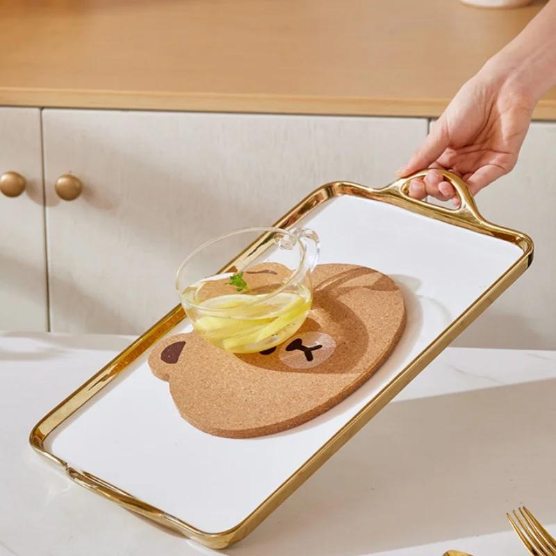 Braunbär Holzuntersetzer Verbrühschutz Wärmeisolierung Rutschfeste Tischsets Küchentisch Keramikteller Kasserollenuntersetzer Heimuntersetzer