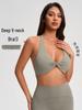 European & American V-neck Halter Backless Wire-free Sports Bra YG-1005