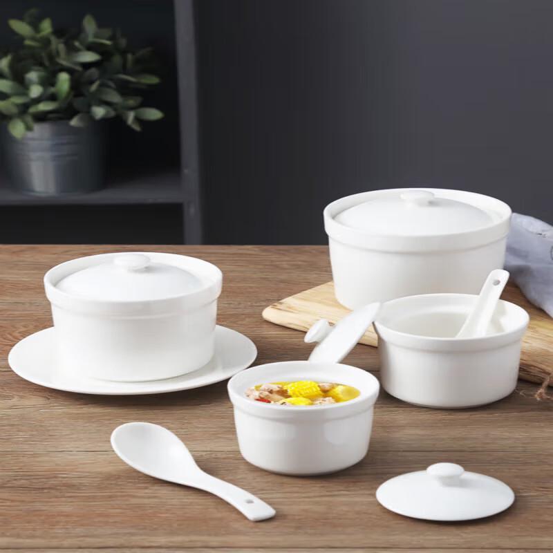 Ceramic Double-Boiler Stew Pot with Lid